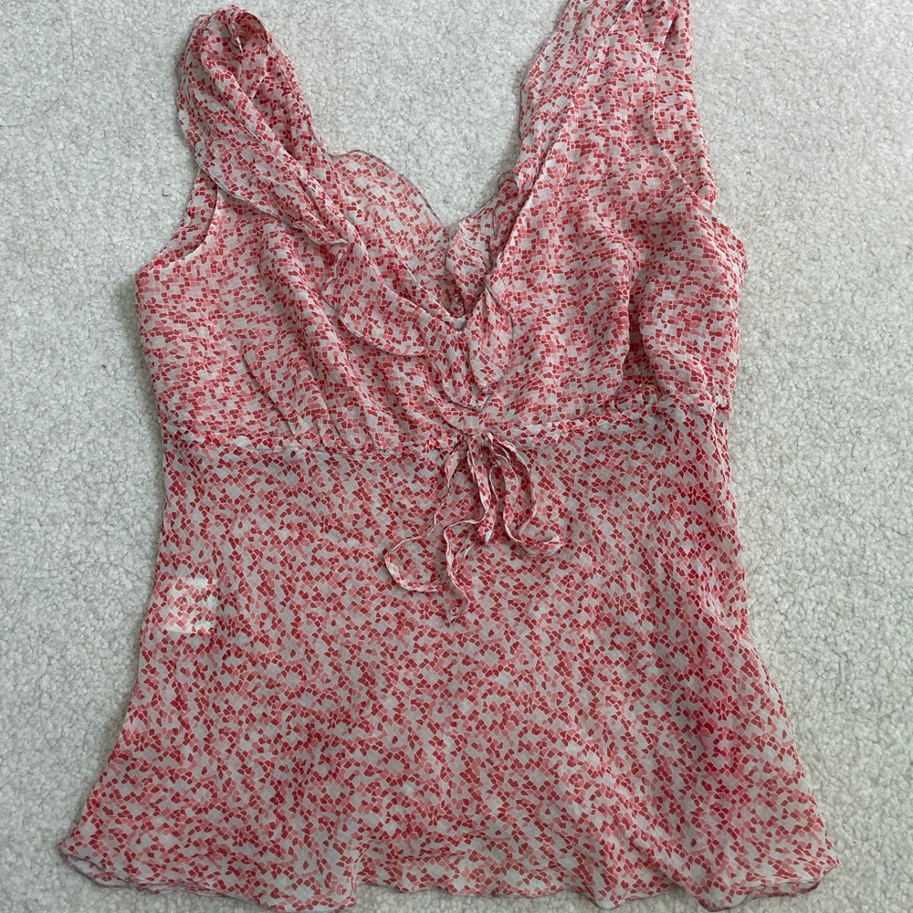 y2k flowy and sheer pink top